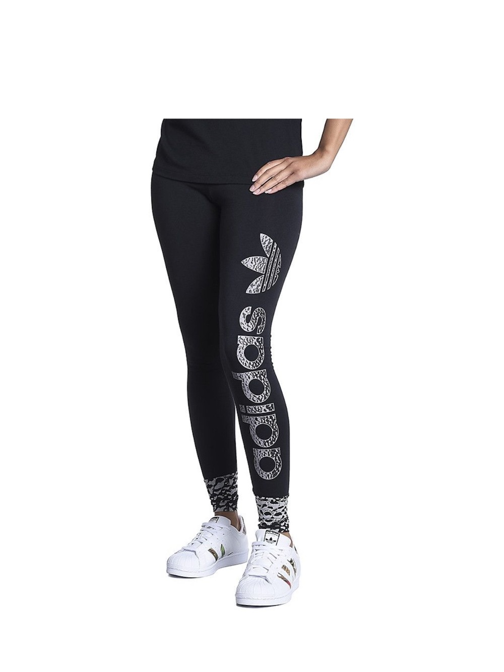 NWT adidas Helsinki Bottom Print Logo Black Leggings